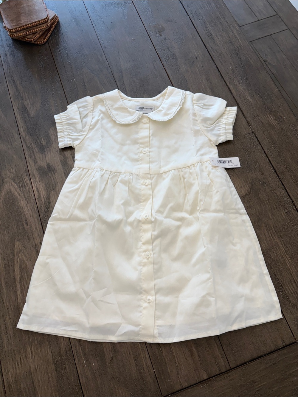 Classic White Cotton Peter Pan Collar Dress for Kids